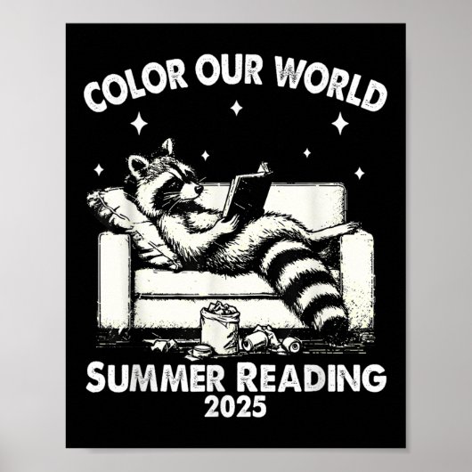 Nice Raccoon Buch Lover Summer Reading 2025 Poster (Vorne)