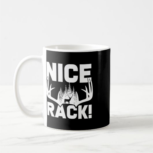 Nice Rack Antlers Deer Funny Junting Hunter Spaß Kaffeetasse (Links)