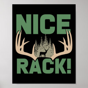 Nice Rack Antlers Deer Funny Junting Hunter Spaß Poster