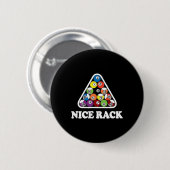 Nice Rack Billiard Pool T Shirt Button (Vorne & Hinten)