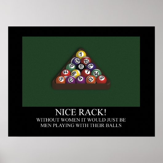 NICE RACK Billiards Poster (Vorne)