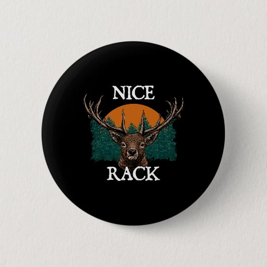 Nice Rack Deer Junting Elk Hunter Animal Stalking Button (Vorderseite)