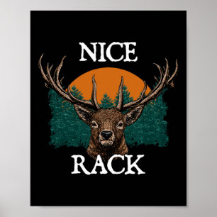 Nice Rack Deer Junting Elk Hunter Animal Stalking Poster