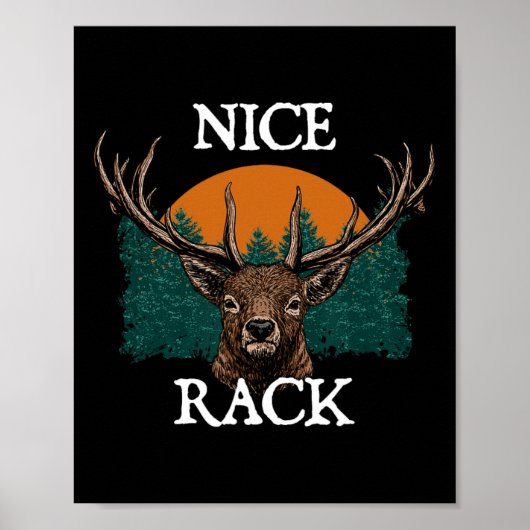 Nice Rack Deer Junting Elk Hunter Animal Stalking Poster (Vorne)