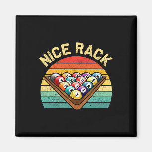 Nice Rack Funny Billiard Player Vintag Pool Bill Magnet