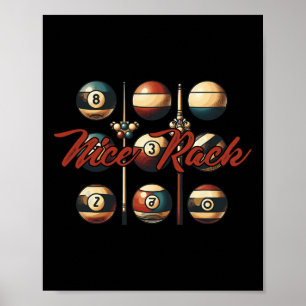 Nice Rack Funny Billiard Player Vintag Pool Bill Poster