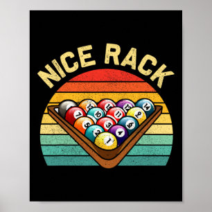 Nice Rack Funny Billiard Player Vintag Pool Bill Poster