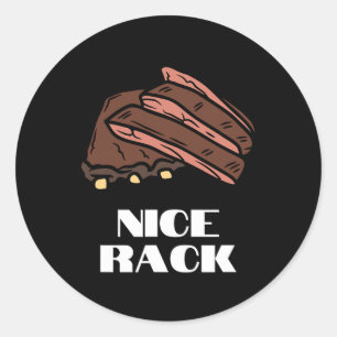 Nice Rack - Funny Ribs und Grillen Runder Aufkleber