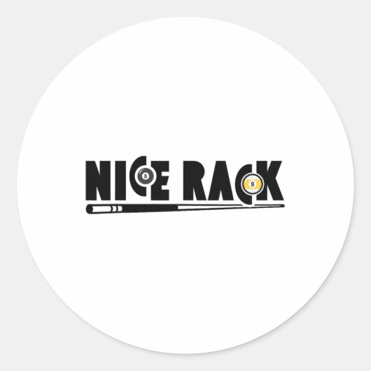 Nice Rack Pool Billiard Player Funny 1 Runder Aufkleber (Vorderseite)