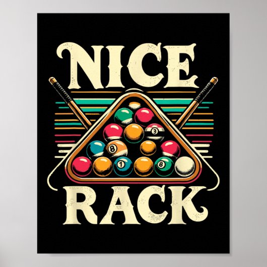 Nice Rack Pool Billiard Spieler Billard Cue Sport Poster (Vorne)