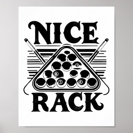 Nice Rack Pool Billiard Spieler Billard Cue Sport Poster (Vorne)