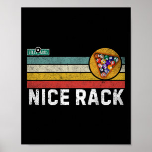 Nice Rack Vintag Pool Player Snooker Funny Billio Poster