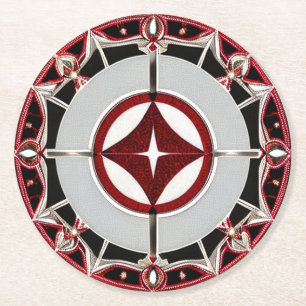 Nice Red and Silver Paper Untersetzer