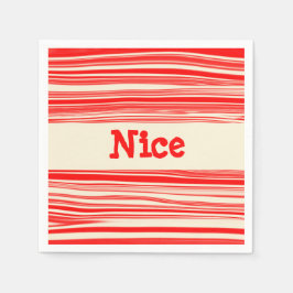 Nice Red Peppermint Candy Marble Stripes Serviette