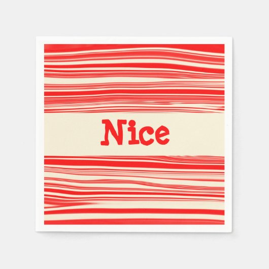 Nice Red Peppermint Candy Marble Stripes Serviette (Vorderseite)
