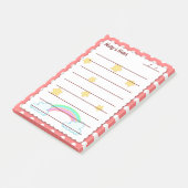 Nice Red Polka Punkte, niedliche Sterne & Regenbog Post-it Klebezettel (angewinkelt)