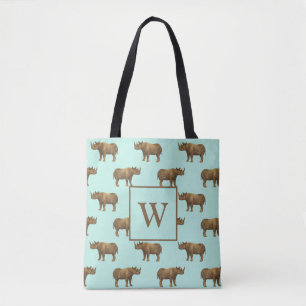 Nice Rhinos Monogram Initial Tasche