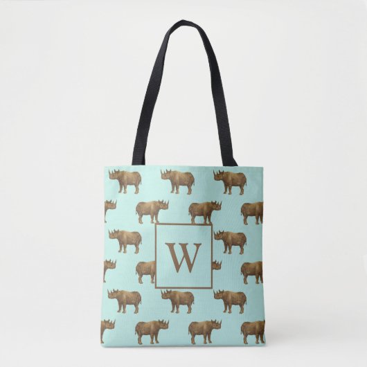 Nice Rhinos Monogram Initial Tasche (Vorderseite)