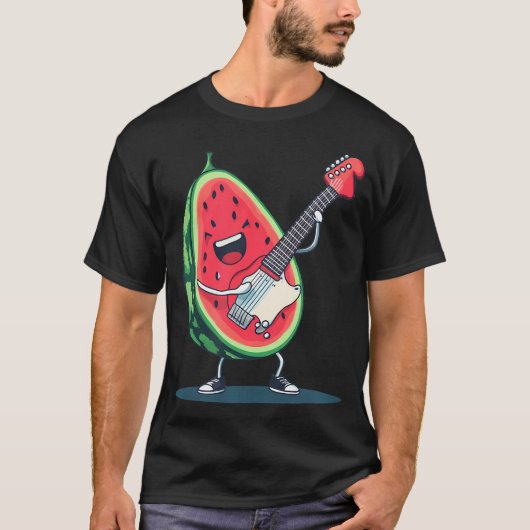 Nice Rock Melon Outfit With Cool Electric Guitar C T-Shirt (Vorderseite)