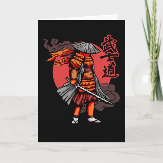 Nice Samurai Retro - Samurai Holding Katana Karte (Vorderseite)