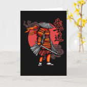 Nice Samurai Retro - Samurai Holding Katana Karte (Gelbe Blume)