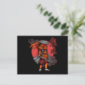 Nice Samurai Retro - Samurai Holding Katana Postkarte (Stehend Vorderseite)