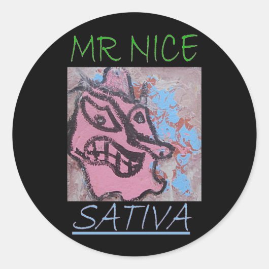 NICE SATIVA RUNDER AUFKLEBER (Vorderseite)