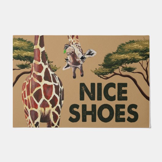 Nice Shoes Mat, Funny Giraffe Sprichwort Willkomme Fußmatte (Vorderseite)