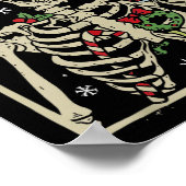 Nice Skeleton Weihnachtsmannmütze Weihnachten Poster (Ecke)