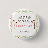 Nice S'mores Marshmallows Kids Xmas Birthday Party Button (Vorderseite)