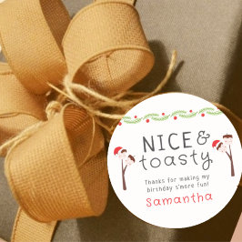 Nice S'mores Marshmallows Kids Xmas Birthday Party Runder Aufkleber