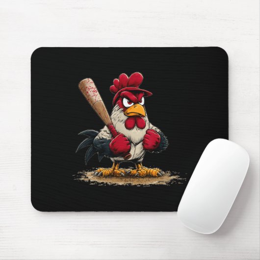 Nice Srt Rooster Look For Baseball And Bat Lovers  Mousepad (Mit Mouse)