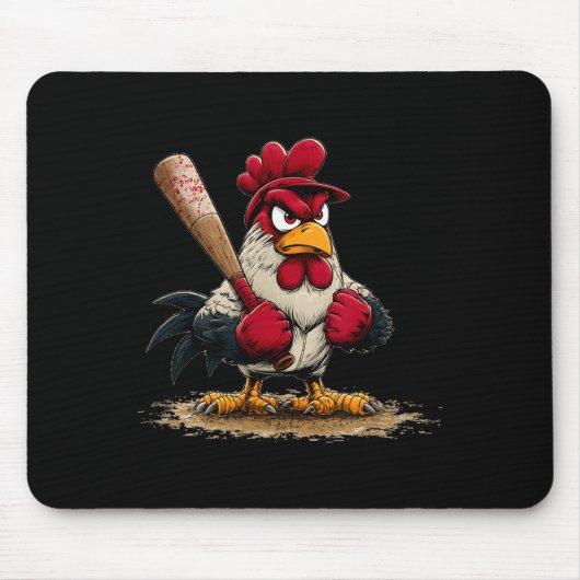 Nice Srt Rooster Look For Baseball And Bat Lovers  Mousepad (Vorne)