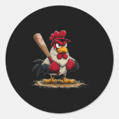 Nice Srt Rooster Look For Baseball And Bat Lovers Runder Aufkleber (Vorderseite)