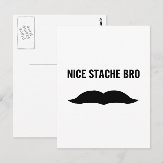 Nice Stache Bro Postkarte (Vorne/Hinten)