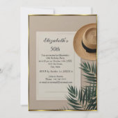 Nice Summertime hat 50th Birthday Party cream  Einladung (Vorderseite)