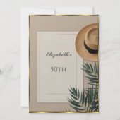 Nice Summertime hat 50th Birthday Party cream  Einladung (Rückseite)