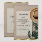 Nice Summertime hat 50th Birthday Party cream  Einladung (Vorne/Hinten)
