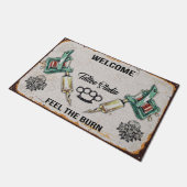 Nice Tattoo Rubber Base Doormat Tattoo Zuhause Mat Fußmatte (Schrägansicht)