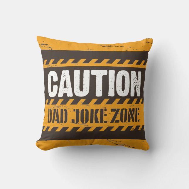 Nice Text Design Vorsicht Vater Joke Zone Kissen (Vorderseite)