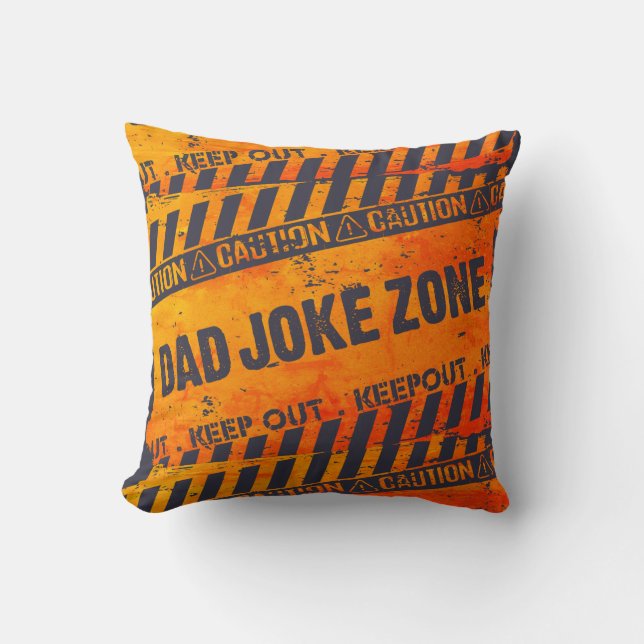 Nice Text Design Vorsicht Vater Joke Zone Kissen (Vorderseite)