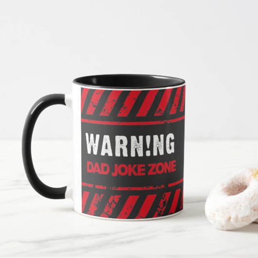 Nice Text Design Vorsicht Vater Joke Zone Tasse (Mit Donut)