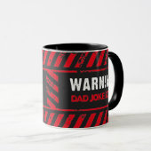 Nice Text Design Vorsicht Vater Joke Zone Tasse (VorderseiteRechts)