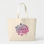 Nice text Happy Thanksgiving mit Blätter Herbst Jumbo Stoffbeutel (Vorne)