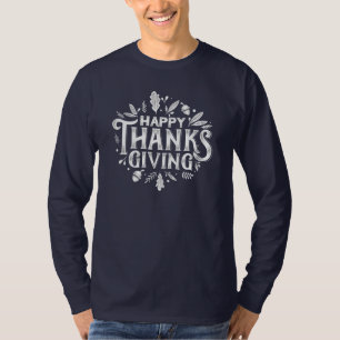 Nice text Happy Thanksgiving mit Blätter Herbst T-Shirt