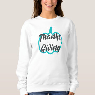 Nice Text Happy Thanksgiving mit Niedlichem Pumpki Sweatshirt