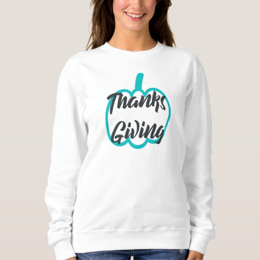 Nice Text Happy Thanksgiving mit Niedlichem Pumpki Sweatshirt (Vorderseite)
