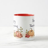 Nice Text Happy Thanksgiving mit Pumpkin Tasse (Zentrum)