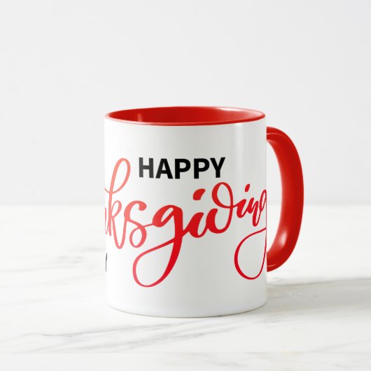 Nice Text Happy Thanksgiving Typografie Tasse (VorderseiteRechts)