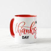 Nice Text Happy Thanksgiving Typografie Tasse (Vorderseite Links)